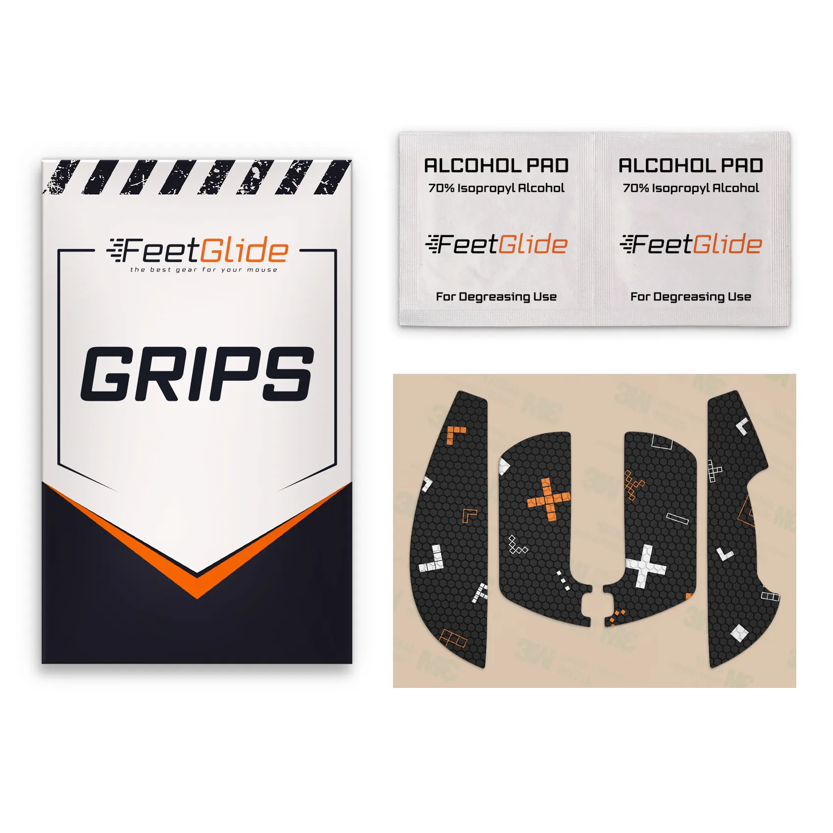 Vaxee XE-S Wireless (4K)_3 FeetGlide Grip Tape for Vaxee XE-S Wireless 4K - delivery set